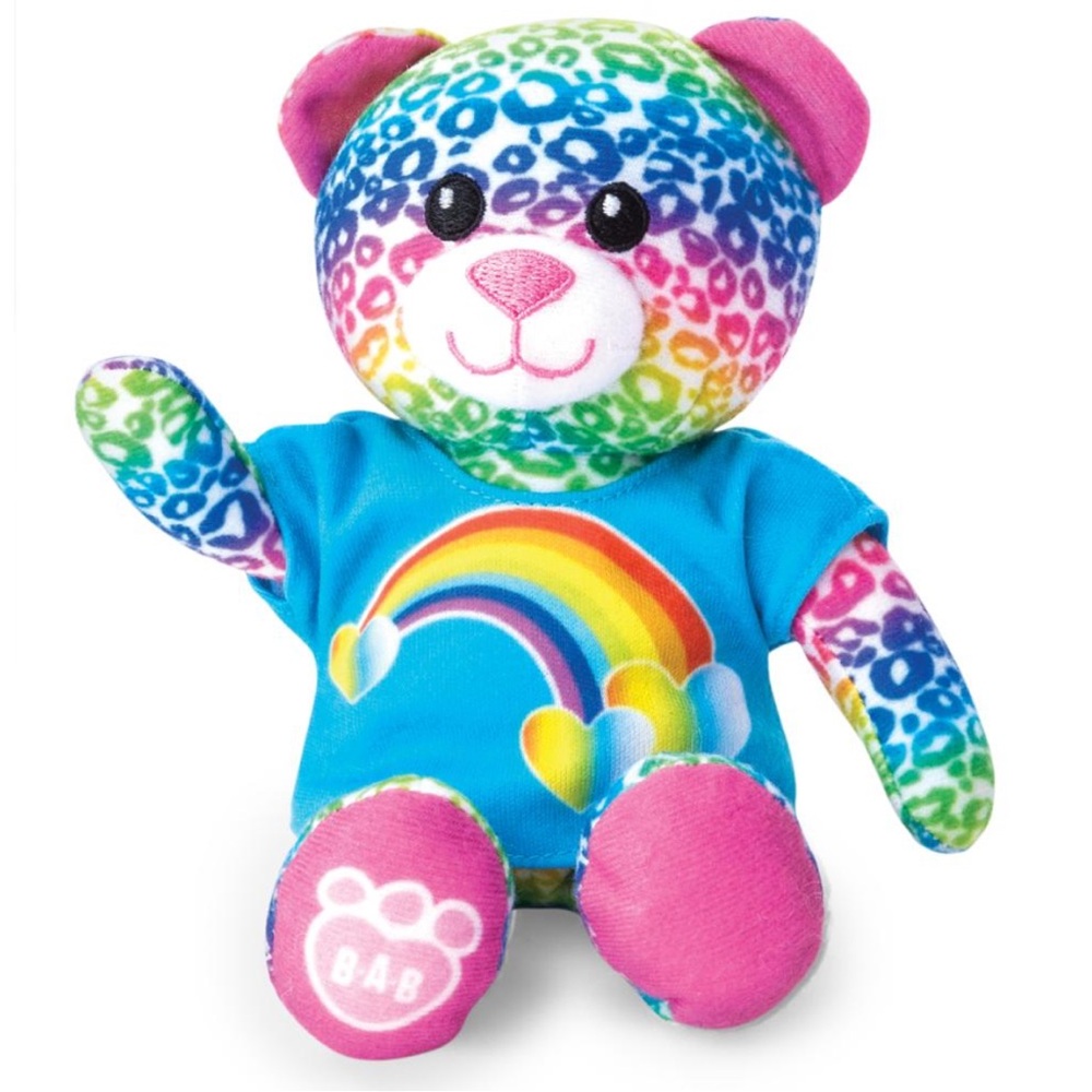Build-A-Bear Rainbow Colorful Leopard Print Bear Plush 7”